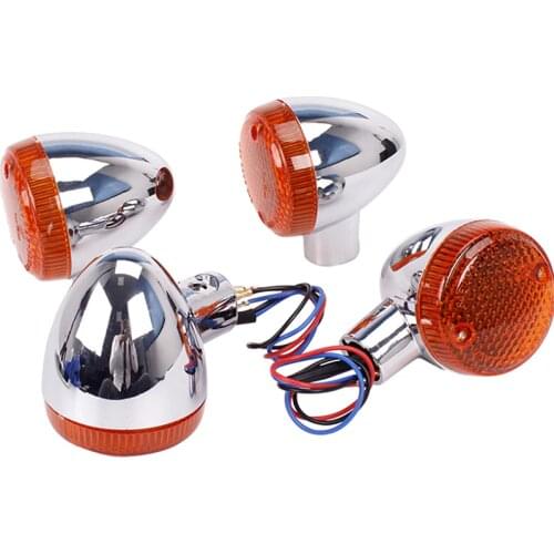 Motorcycle Front & Rear Turn Signal Light Indicator W/ Rubber Bracket for honda CA250 steed400 CMX250