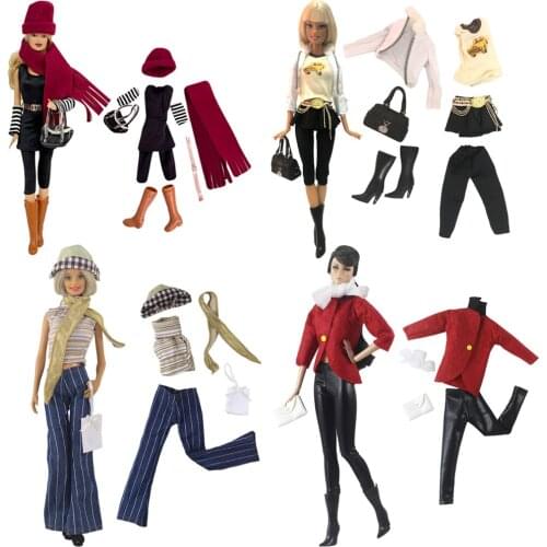 NK MIx Style Doll Dress Modern Skirt Casual Party Wear Fashion Coat Top Clothes For Barbie Doll Accessories Kids Toy JJ