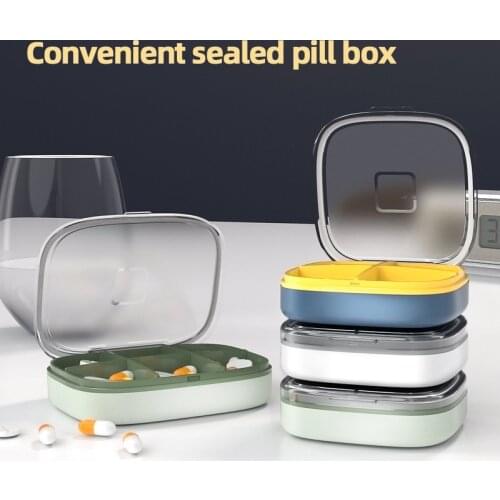 Portable Medicine Box Portable TravelLarge And Small Compartment Sealed Moisture-proof Storage Box Multifunctional Travel Gadget