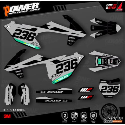 PowerZone Custom Team Graphics Backgrounds Decals 3M Stickers Kit For KTM SX85 85 2018 2019 2020 85cc 002