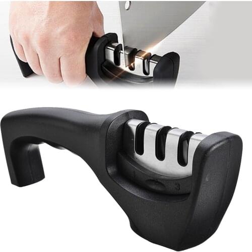 Professional Three Stages Alloy Knife Sharpener Handheld Portable Blade Quick Sharpening Kitchen Knives Cutter Accessories