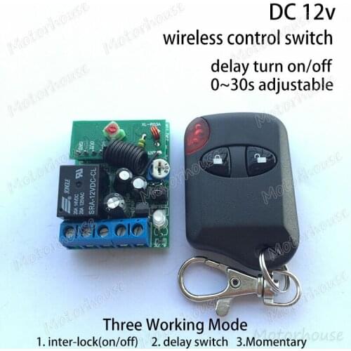 DC 12v 20A Relay Wireless single-channel remote control switch RF Switch on/off+ Delay Time Timer