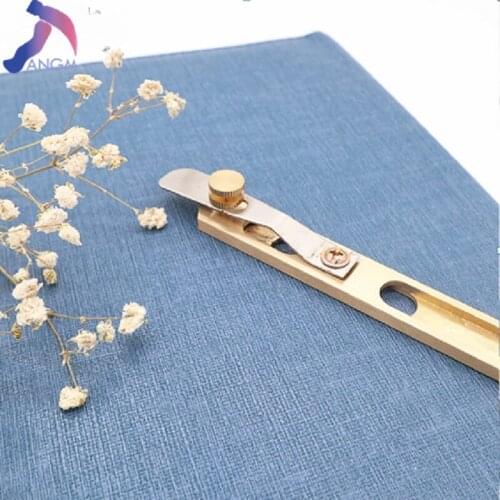 Handmade Leather Positioning Cutter Pure Copper Utility Knife DIY Leather Tool Cutter