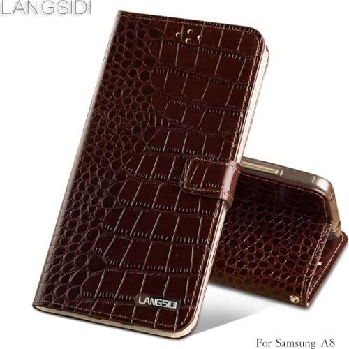 Luxury brand phone case Crocodile tabby fold deduction phone case For Samsung A8 cell phone package All handmade custom