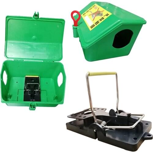 Green Rat Bait Station Humane Rodent Box Against Mice Chipmunks Mouse Trap Cage House