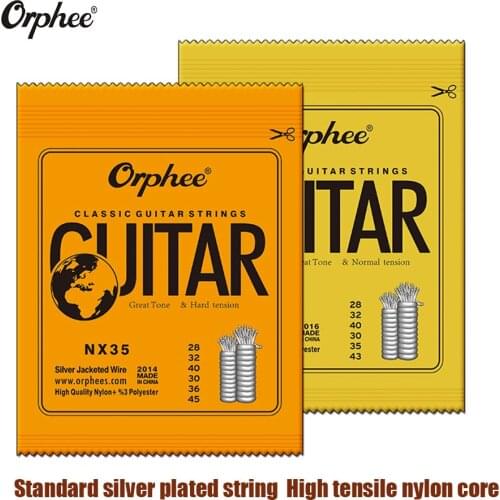 New Orphee Classic Classical Guitar Strings Nylon and Silver Plated Wire Hard/Normal Tension 028-043/028-045 Wholesales
