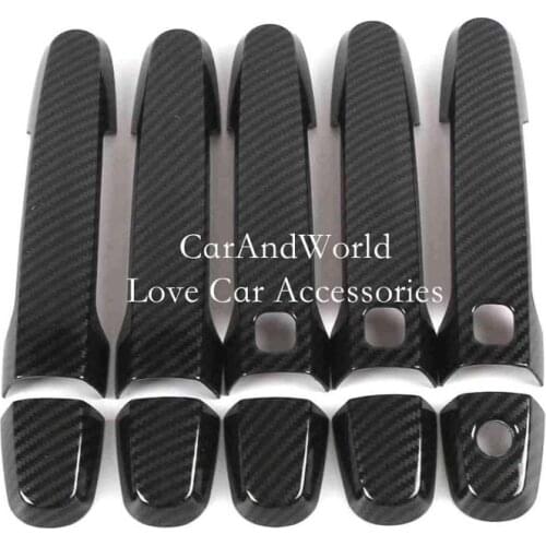 Carbon Fibre Decoration For Toyota RAV4 2009 2010 2011 2012 Exterior Door Handle Cover Bowl Trims Sticker Car Accessories