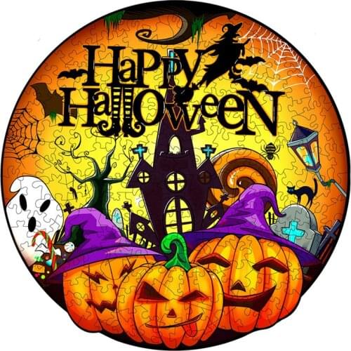 Unique Wooden Puzzle For Adults Children Educational Toys Wooden Jigsaw Puzzle Games Interactive DIY Wood Crafts Halloween Gifts