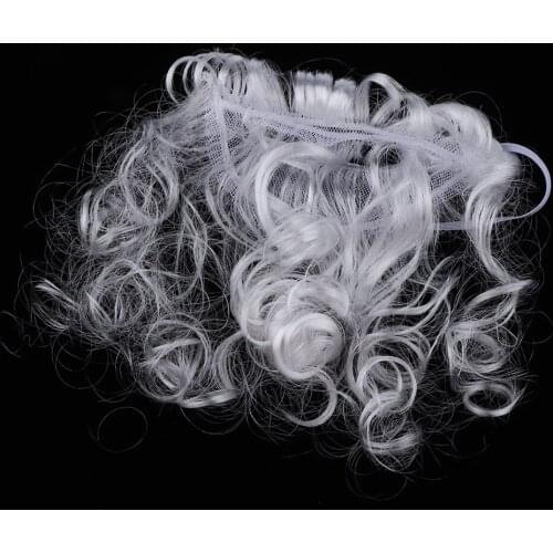 Unisex Adult Cosplay White Curly Beard Photo Props Costume Party Accessories