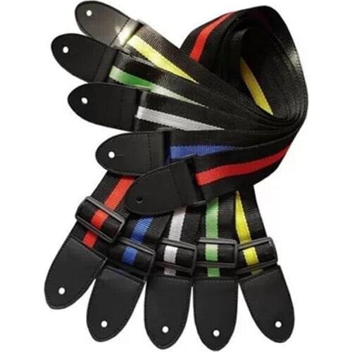 High quality Guitar Strap made of PU leather and weave polyester Nylon Guitarra parts Straps Adjustable and colourfull