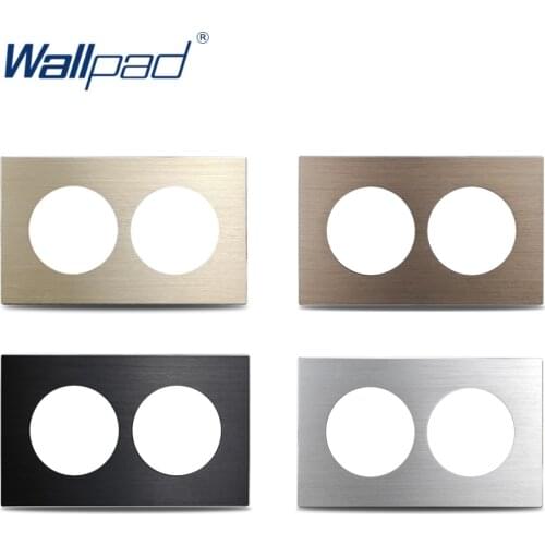 Wallpad Double Aluminum Frame 3x6 Plate Black Silver Gold Brown For L6 Wall Light Switch Socket Customize 146*86mm