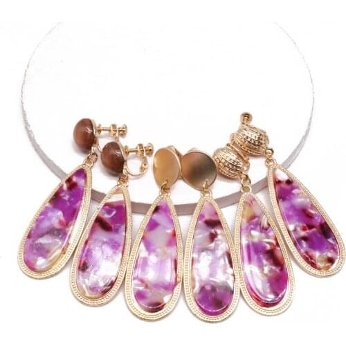 Hot Pink Teardrop Sweet Clip Earring For Women