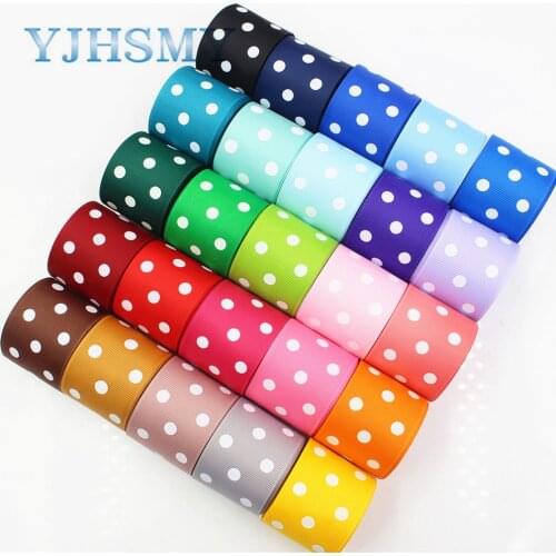 YJHSMY 176181,38MM 10yards large dot series printing lattice ribbons, DIY handmade accessories materials wedding gift packaging