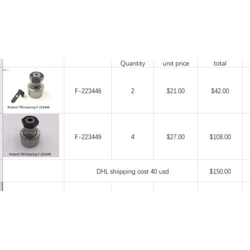 2 Pieces F-223446 , 4 pieces F-233449 high quality bearing offset printing machine parts