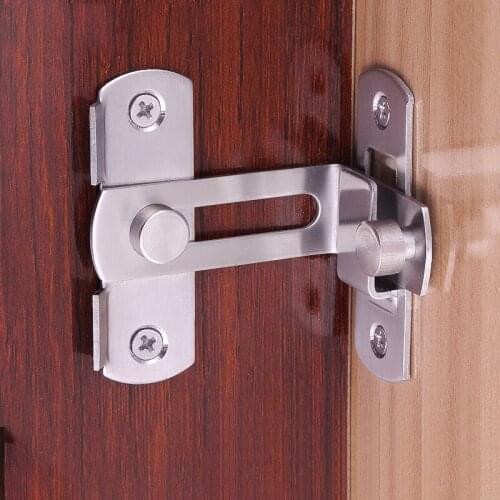 90 Degree Hasp Latches Stainless Steel Sliding Door Chain Locks Security Tools Hardware for Window Cabinet Hotel Home