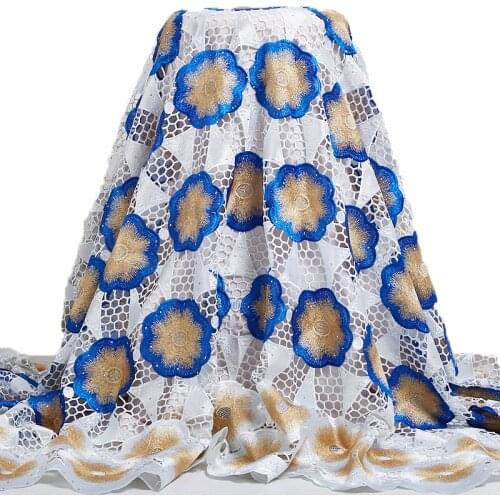 Zhenguiru Blue African Lace Fabric 2021 New High Quality Mesh Flowers Sewing Embroidery Nigerian Fabric Wedding Women DressA2478