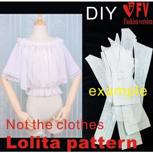 Lolita pattern womens chiffon lace short-sleeved shirt clothing cutting drawings LOLI-14