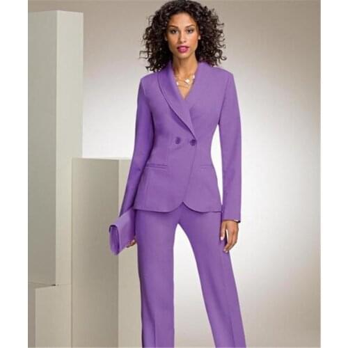 Shawl Lapel Business Formal Pant Suits Women Elegant Full Sleeve Jacket 2 Pieces Set Female Blazer