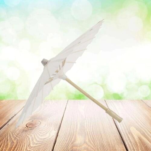 White Paper Parasol Umbrella Chinese Japanese Paper Umbrella Wedding Decoration Diameter 30Cm Random Umbrella Handle