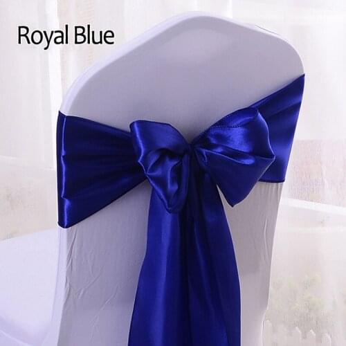 1pc Satin Sash Chair Bow for Universal Chair Cover Back Tie Supplies Wedding Banquet Party Hotel Event Decorations Chair Bows