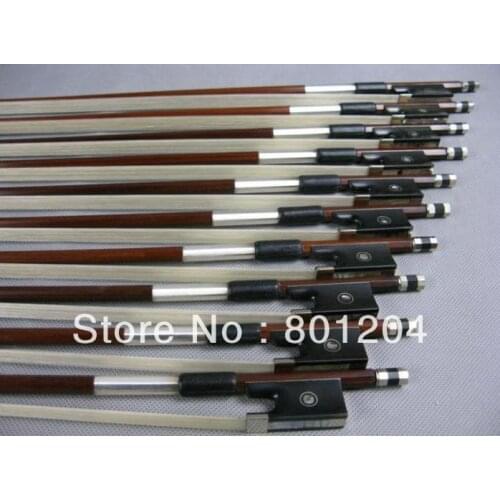 10PCs of Nice Student Violin Bow in 4/4 with Nickel copper amounted and Ebony frog