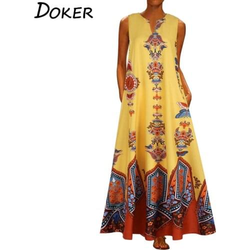2020 Floral Print Boho Casual Long Dress Summer Clothes For Women V-neck Sexy Off Shoulder Ladies Dresses Plus Size Maxi Dress
