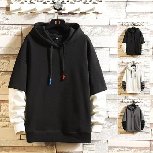2020 Hoodie colorblock Sweatshirt Mens Hip Hop Pullover Hoodies Streetwear Casual Fashion Clothes hoodie