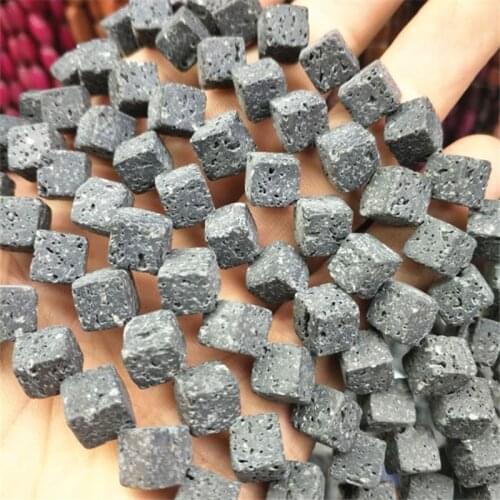 35PCS Nature Semi Precious Stone Fashion Lava Beads Size 8x8MM For Women Jewelry Making Items Free Shipping