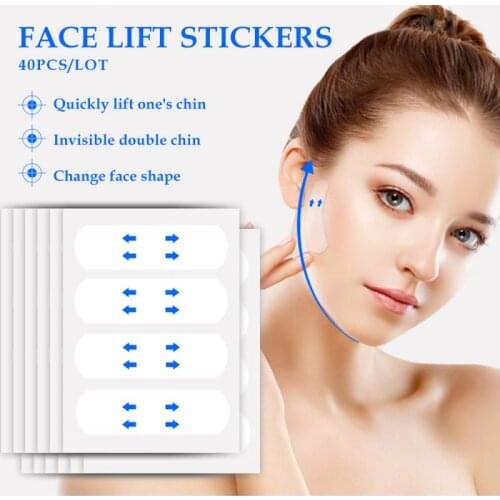 40Pcs/Lot V Face Thin Face Invisible Facial Stickers Anti-wrinkle Waterproof Lift Up Fast Chin Adhesive Tape Face Dropship