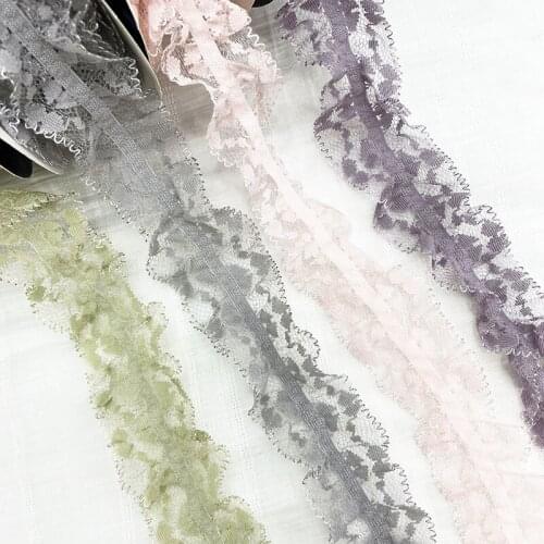 5 yards Lace Edge Embroidery Elastic Band Ribbons DIY handmade Stretch Lace Webbing Wedding Clothes Accessories