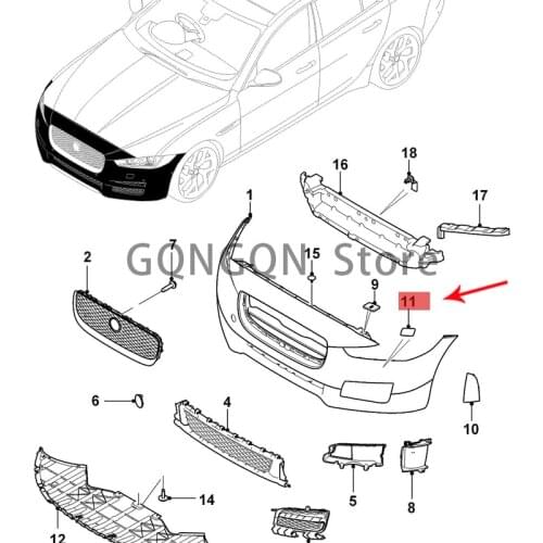 CAR is suitable for XE front bumper spray cover 2015 -2021 Jag ua rxe headlight spray cover, front lighting lamp cleaning nozzle