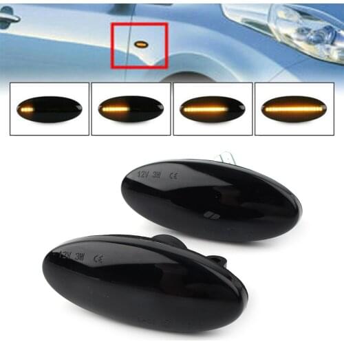Car Side Marker Lights Dynamic LED Turn Signal Light For Nissan Qashqai J10 X-trail T31 Cube Juke Leaf Micra Micra K13 Note E11