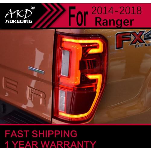 Car Styli Tail Lamp for Ford Ranger Raptor LED Tail Light 2012-2019 New Ranger LED Rear Lamp LED Turn Signal LED Brake Reverse