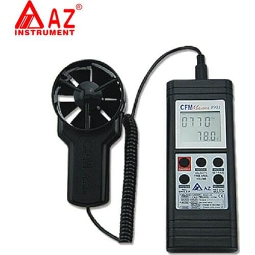 AZ8901 Handheld Air Temperature Tester and Air Flow Meter Wind Speed Meter range: 0.4~ 35 m / s Handheld RS232 Output Anemometer