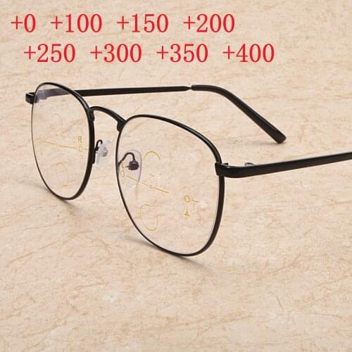 Black square Progressive Reading Glasses Sunglasses Men Progressive Multi-focus with Diopters Presbyopia Goggles NX