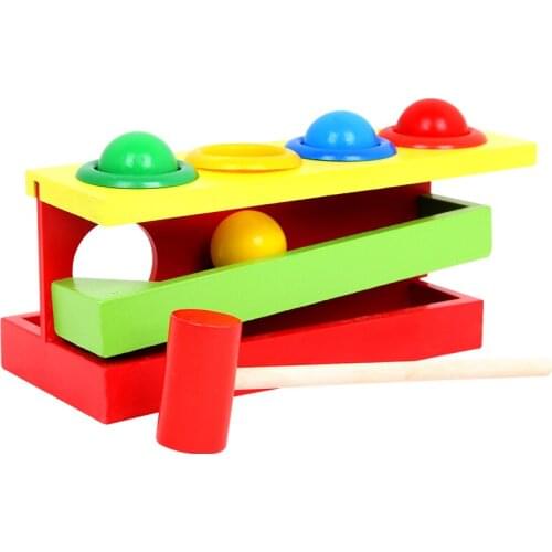 Wooden Knock Beat Balls Montessori Material Educational Toys For Children Orbital Rolling Ball Oyuncak Baby Ping Pong Table