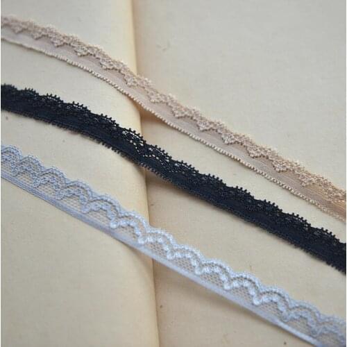 6 Meters/lot Width 3 Colors Elastic Stretchy Lace Ribbon Hot Sale Lace Trim Material DIY Hair Accesories