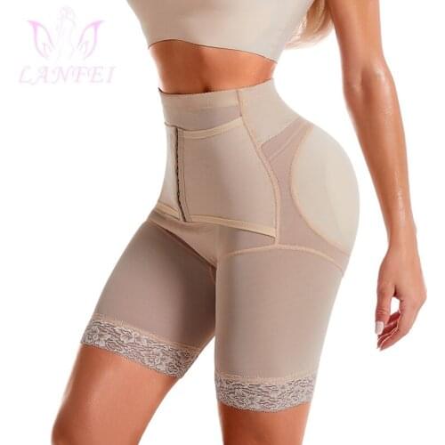 LANFEI Women Butt Lifter Panties with Pad Hight Waist Cincher Big Fake Ass Buttocks Elastic Sponge Pad Body Shaper Hip Underwear