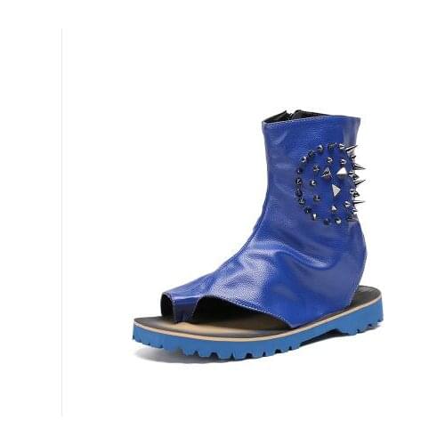 Summer breathable high top zipper boots casual casual Roman flip-toe fashion mens sandals