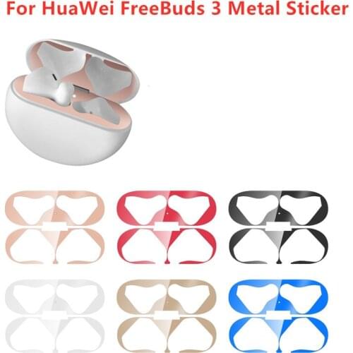 Metal Dustproof Sticker for HuaWei FreeBuds 3 Case Cover Accessories Ultra-Thin Protective Wrap Sticker Skin Self-Adhesive Film