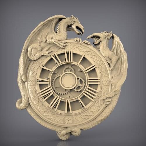 STL Model Clock for CNC Router 3D Printer Artcam Aspire Bas Relief Home Decoration Decor -01
