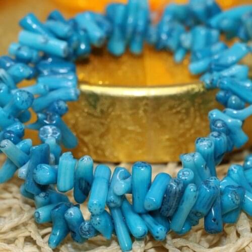 Fashion blue coral stone beads irregular 5-7mm nugget branch gravel chips beads for jewelrymaking loose beads 15inch B587
