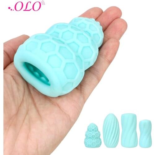 OLO Portable Sex Toys for Men Glans Sucking Erotic Penis Massage Male Masturbator Cup Masturbation Egg Device Vagina Real Pussy