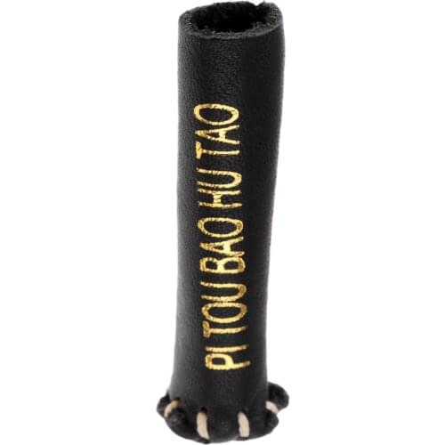 Premium Leather Snooker Billiard 10-11mm Stick Cue Tip Protector Wrap Sleeve Case Pouch Black