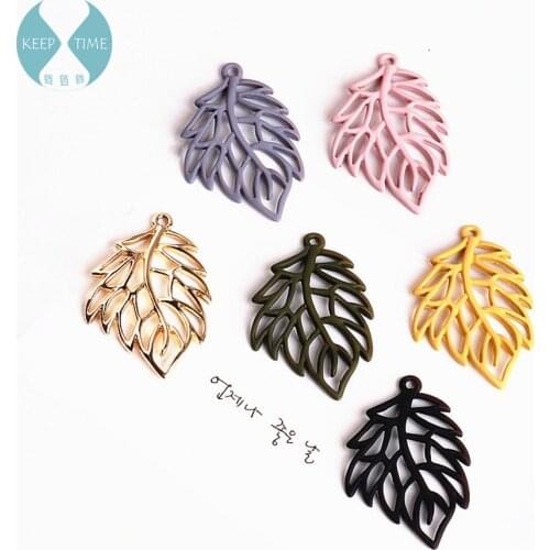 Ritoule DIY alloy jewelry accessories leaves solid hollow earrings earrings necklace pendant Pendant Bracelet material
