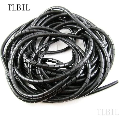 4mm 70.5FT (21.5M) Spiral Cable Wire Wrap Tube Computer Manage Cord black