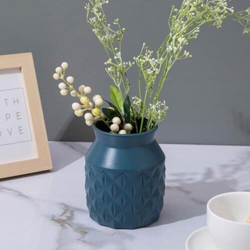 Vase Decoration Home Flower Vase For Home Living Room Decoration Plastic Flower Pot Imitation Ceramic Vase Nordic Home Decor