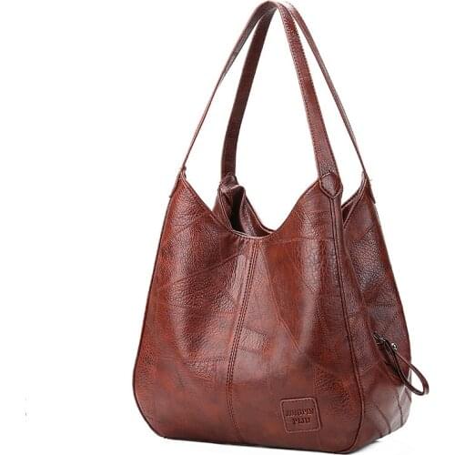 Vintage Tote Womens Bag Soft Leather Shoulder Bag Large Capacity Handbag