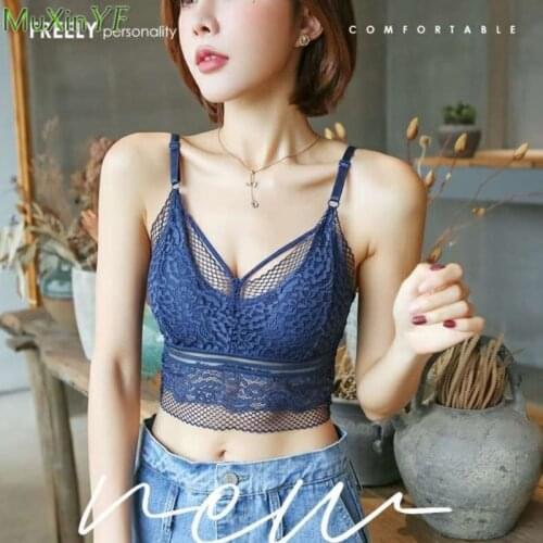 Womens Bra 2021 New Beauty Back Sexy Strap Without Steel Ring Tube Top Ladies Plus Size Push Up Lace Underwear Vest Bralette