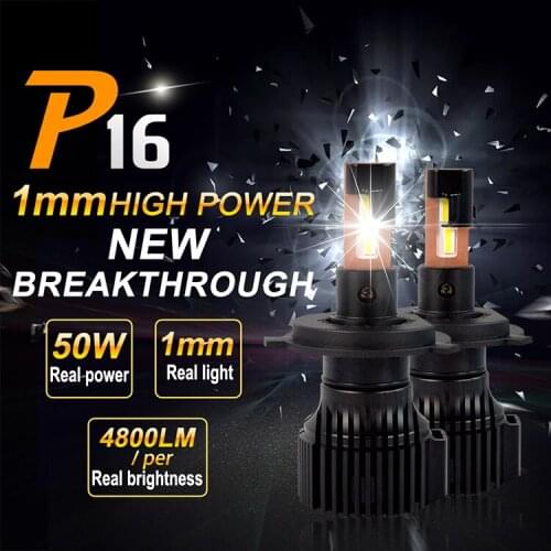 1 Set H4 P16 LED Headlight Super Bright H7 H8 H9 H11 9005 9006 HB3/HB4 9012 HIR2 Cutting Line Focus Beam Turbo Fan 100W 9600LM